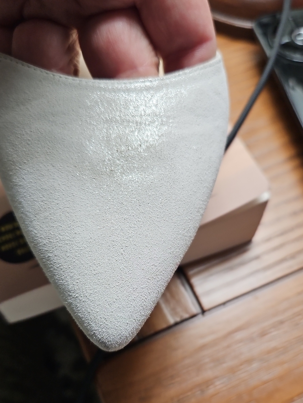 LK Bennett White Pointed Slingback Flats with Strappy Ankle - Picture 10 of 15